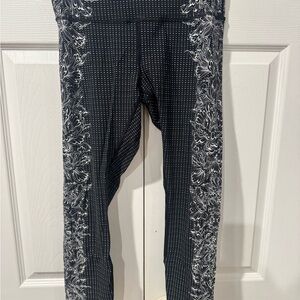 lululemon athletica Kids Black and White Floral Leggings